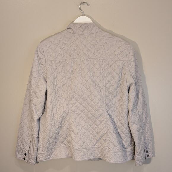 Laura Ashley Quilted Jacket Silver Grey Packable Lightweight Layer - Size M - Picture 2 of 6